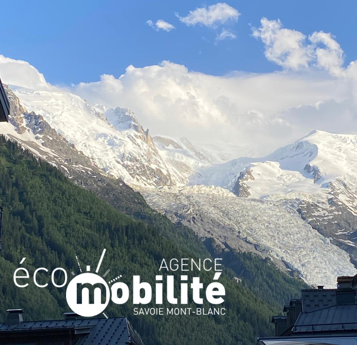 Image du mont blanc avec le logo eco mobilité